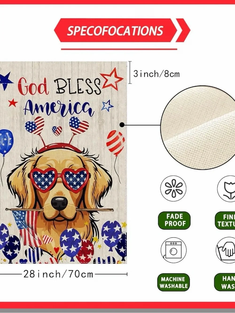 Outdoor Flag with Patriotic Dog Theme